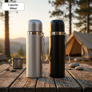 500ml Stainless Steel Vacuum Tumbler Insulated <b>Water</b> <b>Bottle</b> with Lid Custom Logo Print 12-24 Hours Heat Preservation for Travel - Product Image 3