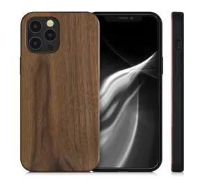 木制手机壳兼容iPhone 13真天然竹胡桃木手机壳木盖简易保护防震