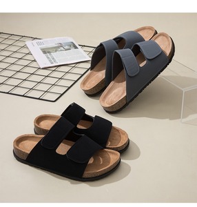 Sandales plates en liège à double velcro populaires en Europe pour hommes, avec sangle réglable, décontractées, pour la plage et la marche en extérieur - Product Image 5
