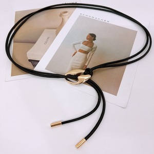 <span class=keywords><strong>Ceinture</strong></span> fine nouée pour <span class=keywords><strong>femme</strong></span> en cuir PU, double cordon, avec boucle en alliage pour robes - Product Image 6