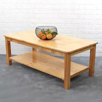 Table basse double niveau en bois massif d'hévéa durable avec espace de rangement, nouveau design carré moderne, mobilier de salon pour la maison