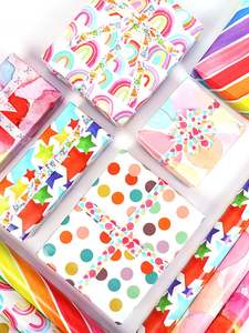 Rollo de papel de regalo de embalaje personalizado de lujo 43*300cm de 80g de papel revestido al por mayor - Product Image 4