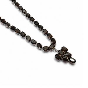 Collier en argent sterling 927 plaqué rhodium avec topaze fumée pour femmes - Product Image 4