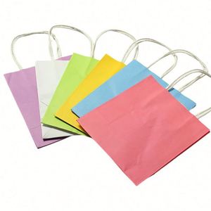 Sacs de courses en papier kraft brun personnalisés écologiques, sacs en papier kraft pliables biodégradables avec poignée - Product Image 2