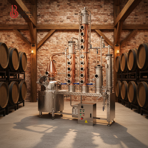 Équipement de distillation en cuivre Boben 125L / Distillateur de moonshine / Distillerie avec tour pour 99,9% d'alcool éthylique - Product Image 1