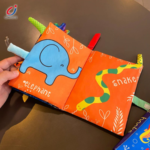 Juego de Juguetes Sensoriales para Bebés Chengji, Libros de <span class=keywords><strong>Tela</strong></span> Educativos con Temática de Animales Coloridos, Libros de <span class=keywords><strong>Tela</strong></span> con Sonidos para Tocar y Sentir - Product Image 3