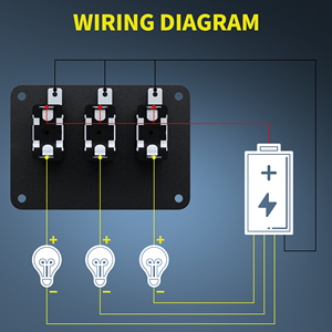 Interrupteur à bascule <span class=keywords><strong>3</strong></span> en 1 20A 12VDC avec LED rouge éclairée ON-OFF, <span class=keywords><strong>3</strong></span> gangues, panneau de course automobile avec couvercle de sécurité pour avion - Product Image 4