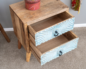 <b>Wooden</b> Side <b>Table</b> Premium Solid Timber End <b>Table</b> Handmade Bedside Furniture Modern <b>Rustic</b> Design for Bedroom Living Room - Product Image 6