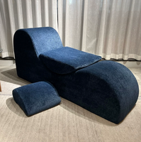 Fauteuil de yoga inclinable modulaire à une place avec revêtement en tissu laine d'agneau et rembourrage en éponge haute densité pour appartement et villa