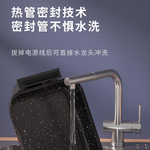 Plancha Eléctrica AUX 44.8x13.5x33cm con Tapa, Antiadherente PTFE, 1501W-2000W, para Asar Pescado y Hot Pot - Product Image 5