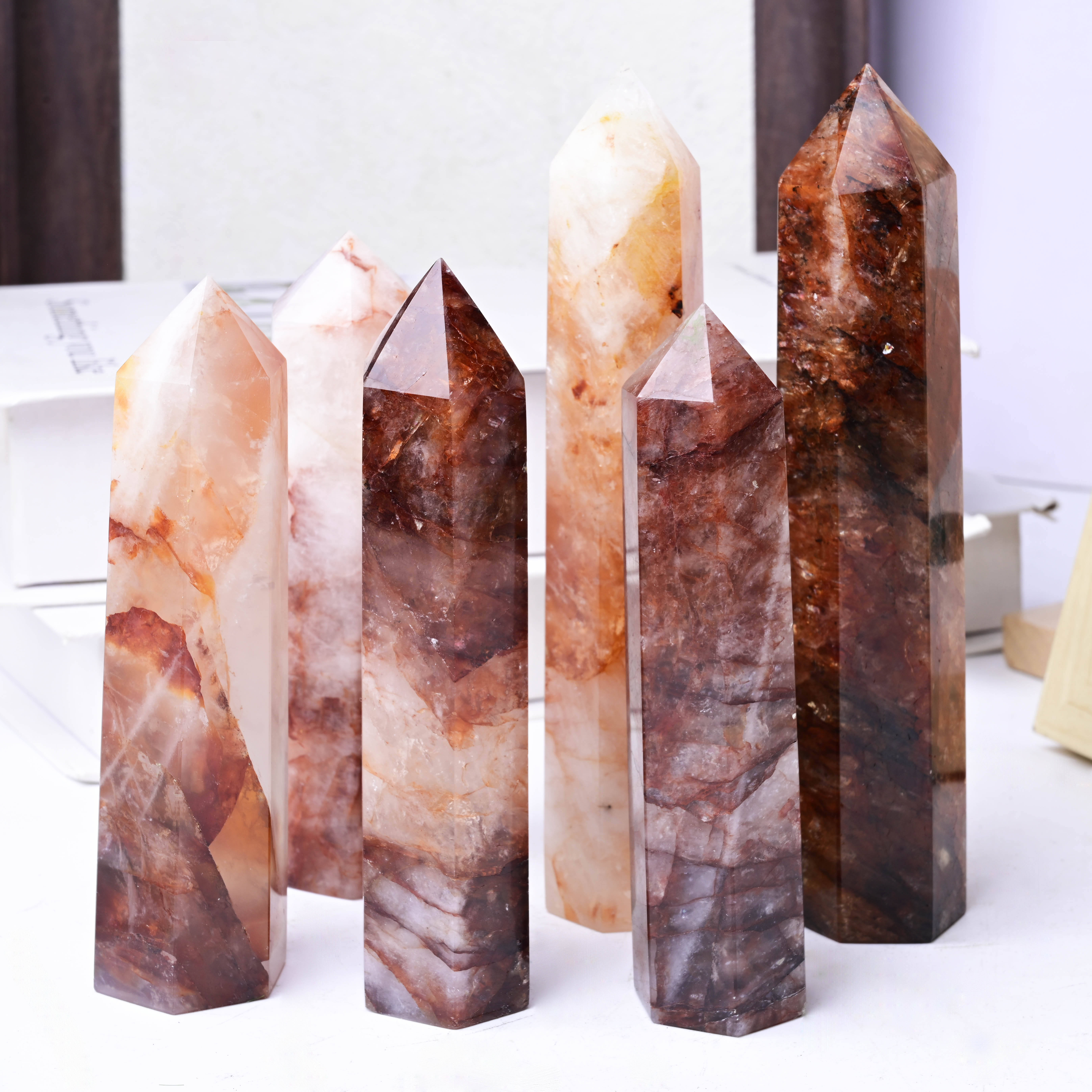 Fire Quartz Crystal Tower