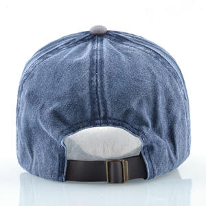 หมวก<span class=keywords><strong>เบส</strong></span>บอลผู้ชายมืออาชีพ,หมวกสีดำผ้ายีนส์วินเทจพิมพ์โลโก้ได้ตามต้องการหมวกทรักเกอร์5แผง - Product Image 6
