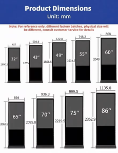 49Inch/55Inch/65Inch 2K/4K free standing floor advertising display menu stand digital poster display - Product Image 4