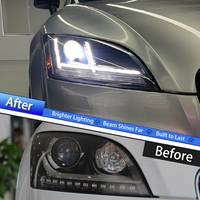 Ensemble de phares LED KGKB pour Audi TT RS 8J Mk2 2006-2013, projecteur à double faisceau, nouveau style amélioré, clignotant séquentiel, Plug & Play