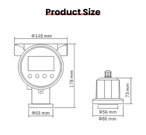 חיישן מפלס דלק אולטרסאונד ללא מגע מד מפלס נוזלים משדר מפלס אולטרסאונד תעשייתי לטיפול במים - Product Image 6