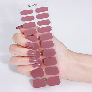 Salon kalite UV lehçe jel tırnak etiket yarım eğri jel tok renk yarı kürlenmiş jel tırnak şeritler UV ışık sertleşmesine - Product Image 1