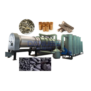 Four rotatif de carbonisation de charbon de bois de noix de coco à tambour continu sans fumée - Product Image 1