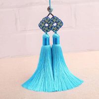 Sjzmm haute qualité 12cm fil de soie Chines noeud porte-clés frange rideaux frange vêtements décoratifs suspendus ornements