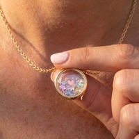 Collier Pendentif Étoile Flottante Transparente Cœur Goutte d'Eau Licorne Plaqué Or 18K Chaîne en Cuivre Bijoux Femme Cadeau