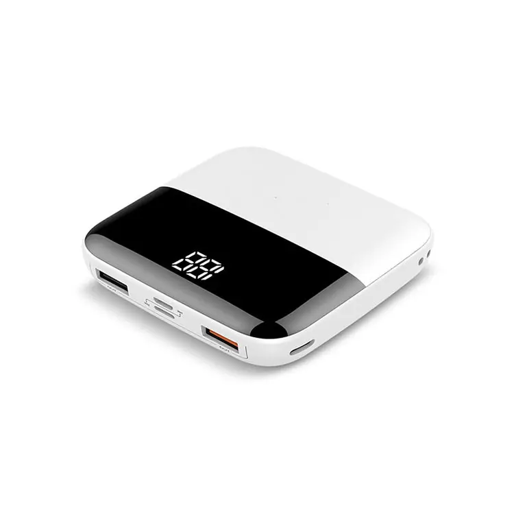 Trending-Mini banco de energía ABS, cargador portátil USB Dual de 10000mah, Banco de energía ultradelgado para móvil con 2 puertos USB