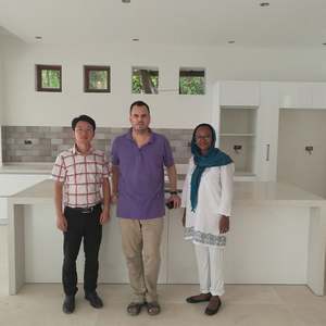 Îlot de cuisine moderne de grande taille, meubles de cuisine modernes, armoire de cuisine en PVC blanc brillant - Product Image 6