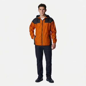 Premium Quality Men Windbreaker Jacket Stand Collar Front Logo Light <b>Weight</b> Outdoor Hot <b>Sale</b> Rate Latest Style - Product Image 1