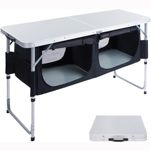 Tavolo multifunzione da esterno in lega di alluminio da campeggio pieghevole da Picnic da 4 persone tavolo multifunzionale - Product Image 1