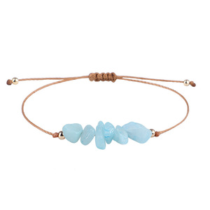 Bracelet tressé en fil ciré avec pierre naturelle irrégulière, style surfiste, thème plage et sources chaudes d'été, en stock - Product Image 6