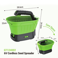 Épandeur de graines manuel Vertak 3,5 L, outil de jardinage, sans fil, fonctionne sur batterie, pour engrais et semences, avec poignée pliable