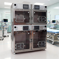 Cage de surveillance vétérinaire ICU pour chiens de taille moyenne, cage d'observation intelligente pour animaux de compagnie, cage de rééducation en acier inoxydable