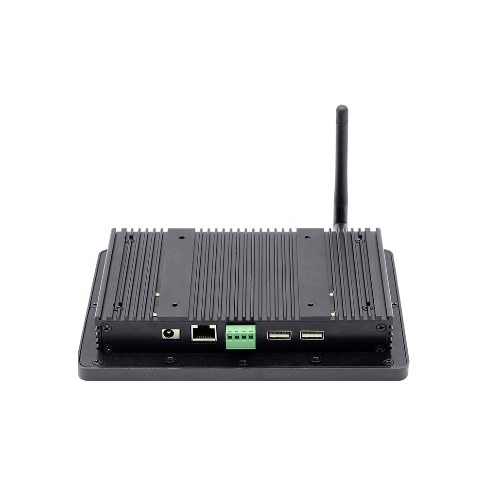 7 pulgadas sin ventilador integrado CNC panel frontal táctil Android PC con LAN RJ45 2 * USB RS232