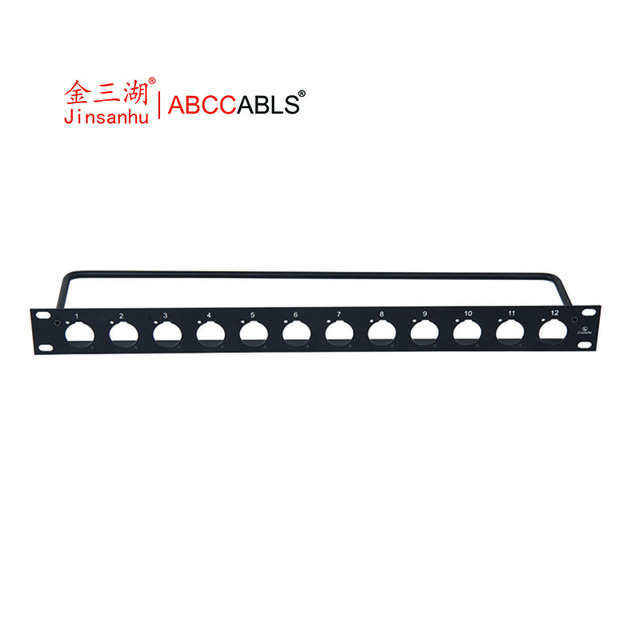 T12 1U 12-Port Blank Rack Panel, 19" Standard D-Style Patch Panel for RJ45 XLR TRS Audio/Video Stage Cabling