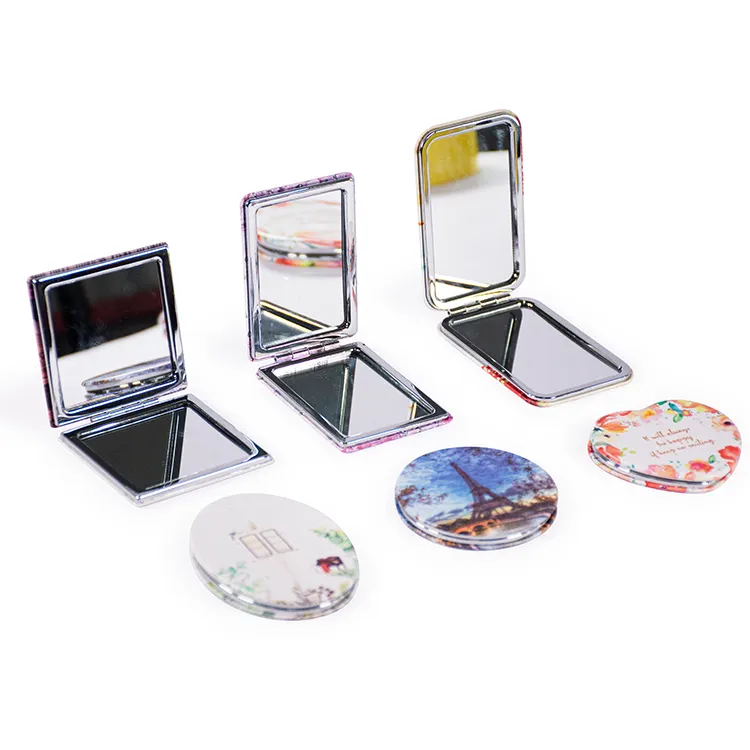 Дизайнерское компактное карманное мини-зеркало с увеличением, портативное косметическое зеркало из искусственной кожи, двустороннее зеркало