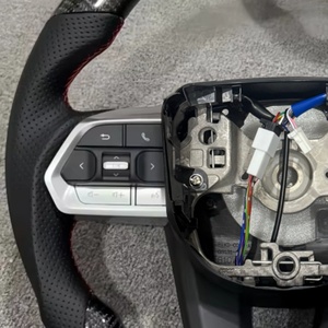Volante de Fibra de Carbono Real con Botón Negro <span class=keywords><strong>GR</strong></span>, Actualización LC300 para <span class=keywords><strong>Toyota</strong></span> Land Cruiser LC200 LC76 LC79 LC70 Prado 2003-<span class=keywords><strong>2021</strong></span> - Product Image 2