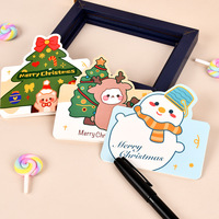 Cartes de vœux de Noël mignonnes en gros, pliables, en forme de dessin animé (Père Noël, Bonhomme de neige, Renne, Arbre), pour les fêtes