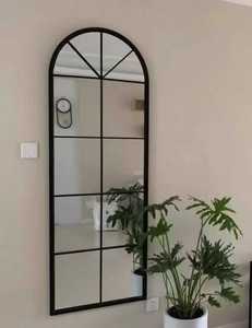 Miroir mural et sur pied <span class=keywords><strong>en</strong></span> <span class=keywords><strong>fer</strong></span> <span class=keywords><strong>forgé</strong></span> chic à <span class=keywords><strong>grille</strong></span> longue pour fenêtres, avec cadre <span class=keywords><strong>en</strong></span> métal - Product Image 5