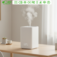RUNAL Humidificateur ultrasonique intelligent numérique 5L avec écran LCD, brume froide/chaude, 3 modes de brume, ions négatifs, UV et télécommande