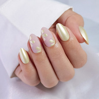 Automne Hiver Ongles Mat Appuyez sur Amande Courte Marque Privée Logo Personnalisé Marque Ongles Artificiels Gel Souple Faux Ongles