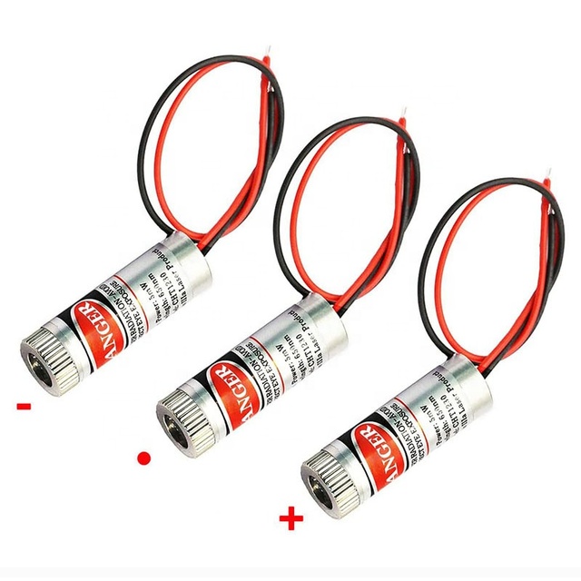650nm 5mW 3V-5V Red Point Line Cross Laser Module Head Glass Lens Focusable Adjustable Laser Diode Head Industrial Diameter 12mm