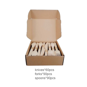 Ensemble de couverts jetables 72 pièces <span class=keywords><strong>Assiette</strong></span> <span class=keywords><strong>en</strong></span> <span class=keywords><strong>bois</strong></span> <span class=keywords><strong>et</strong></span> cuillère couteau fourchette - Product Image 5