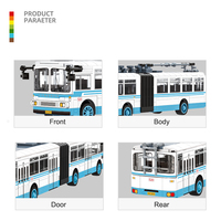 Wange 4975 Véhicule de Transport Trolleybus – Blocs de Construction Éducatifs pour Enfants – Modèle de Voiture à Assembler