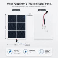 0.8W 1W 2W 5V 6V Panel Surya SMT Putih Sel Sunpower Permukaan PET ETFE untuk Pengisian Daya Bel Pintu Nirkabel Kunci Pintar Beacon Bluetooth