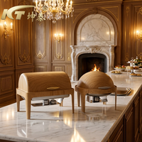 Chauffe-Plats Professionnels en Acier Inoxydable 9L – Plats de Présentation Chafing Dish pour Buffets, Équipement de Restauration pour Fêtes et Événements, Énergie A++