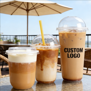 Gobelets à café en plastique jetables avec couvercles, luxe, à emporter, logo personnalisé imprimé pour les cafés, 12oz, 16oz, 20oz - Product Image 5
