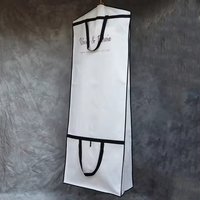 Housse de vêtement en tissu non tissé personnalisée avec logo imprimé, pour robe de mariée, costume, anti-poussière, réutilisable, pliable, pour voyage