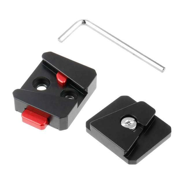 FEICHAO V-Lock Mount Adapter Battery Quick Release Plate for 38mm Arca-type Tripod DSLR Action Camera Monitor Fast Switch Seat
