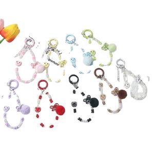 귀여운 동물 페르시 키 체인 아크릴 플러시 작은 공 전화 체인 - Product Image 1