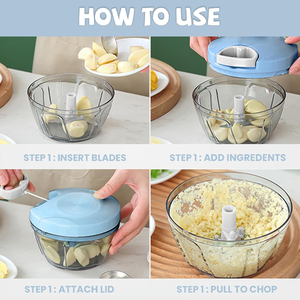 <span class=keywords><strong>Mini</strong></span> Procesador Manual de Alimentos, Potente Picador de Verduras, Ajo y Jengibre con Cuerda para Tirar, para Cocina - Product Image 6
