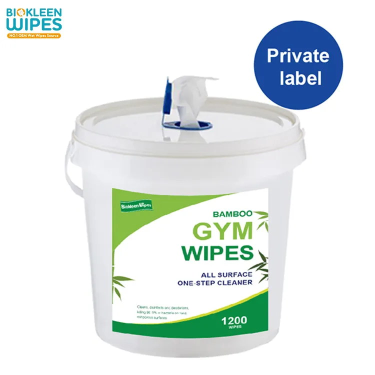 Biokleen Profesional Formula Gym Wipes Bucket Dispenser dan Isi Ulang Sekali Pakai Gym Wipes Biodegradable