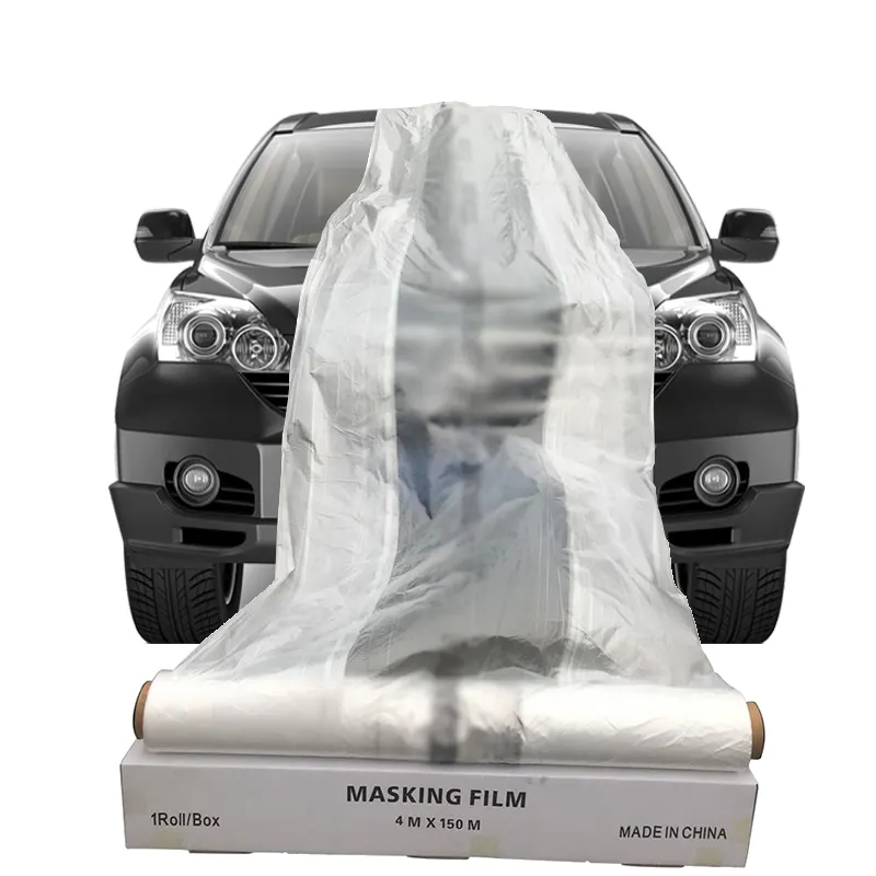 Auto Overspray Masking Film for Car Spray Paint Masking Film Roll Electrostatic Treated Automotive Plastic Manufacturer HDPE